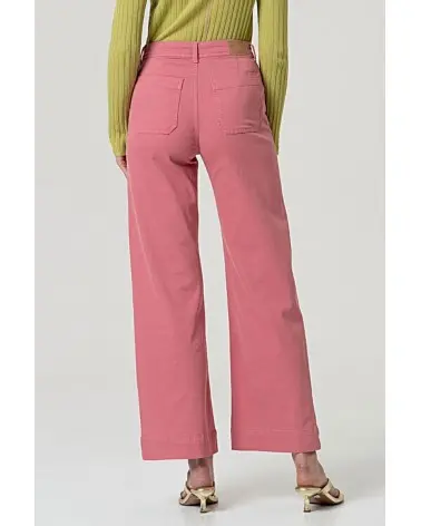 Pantalón Flared Bolsillos Cargo Rosa Empolvado Surkana espalda Esenziashopping Zaragoza