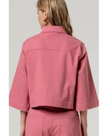 Cazadora Manga Ancha Rosa Surkana espalda Esenziashopping Zaragoza