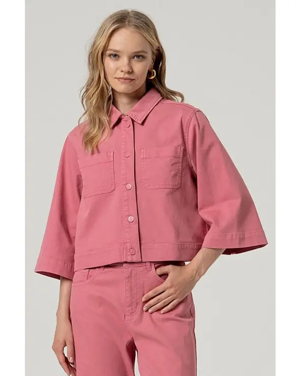 Cazadora Manga Ancha Rosa Surkana Esenziashopping Zaragoza