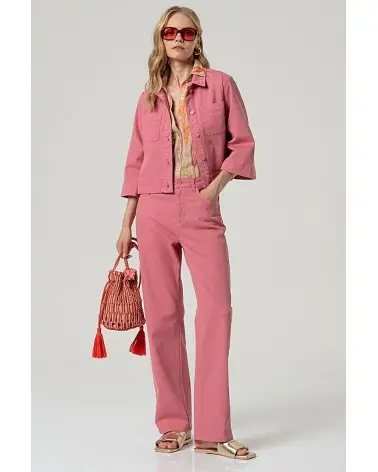 Cazadora Manga Ancha Rosa Surkana total look Esenziashopping Zaragoza