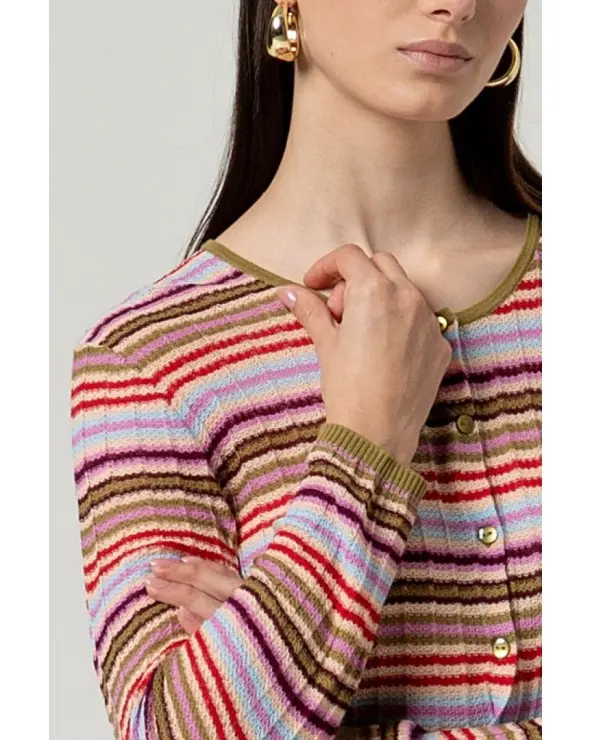 Chaqueta Rayas Multicolor Surkana detalle Esenziashopping Zaragoza