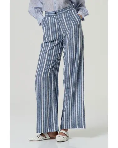 Pantalón Palazzo Rayas Azul Surkana Esenziashopping Zaragoza