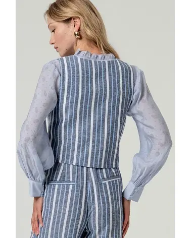 Chaleco Corto Rayas Azul Surkana espalda Esenziashopping Zaragoza