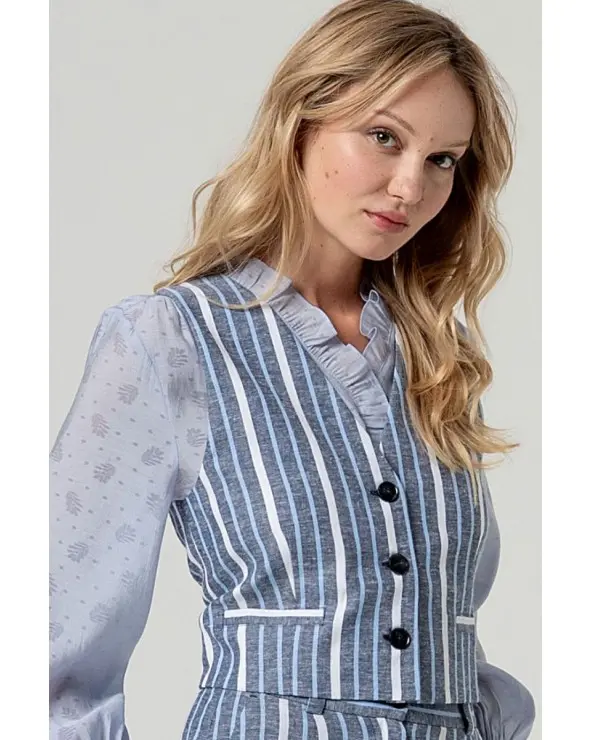 Chaleco Corto Rayas Azul Surkana Esenziashopping Zaragoza