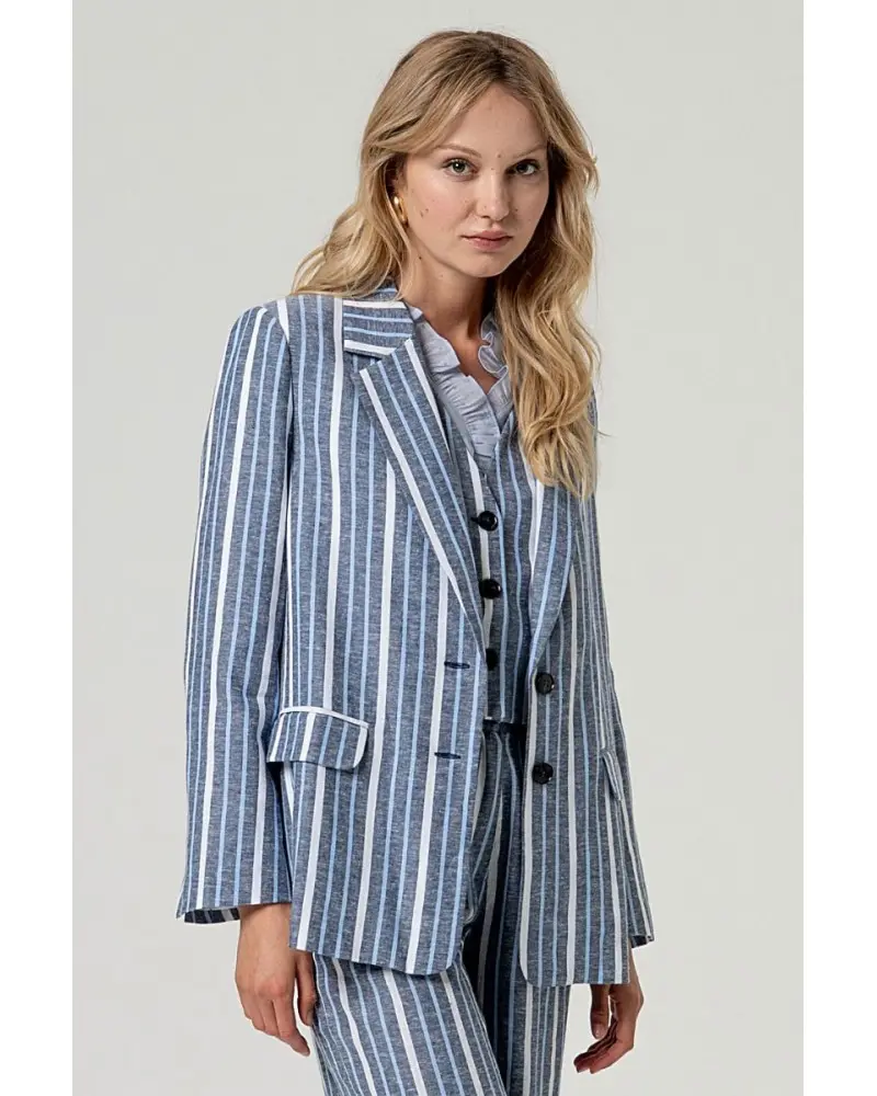 Chaqueta Americana Rayas Azul Surkana Esenziashopping Zaragoza