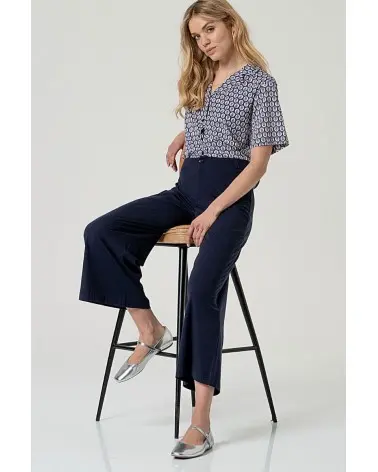 Pantalón Culotte Azul Marino Surkana total look Esenziashopping Zaragoza