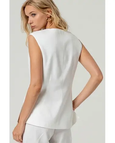 Chaleco Largo Blanco Surkana espalda Esenziashopping Zaragoza