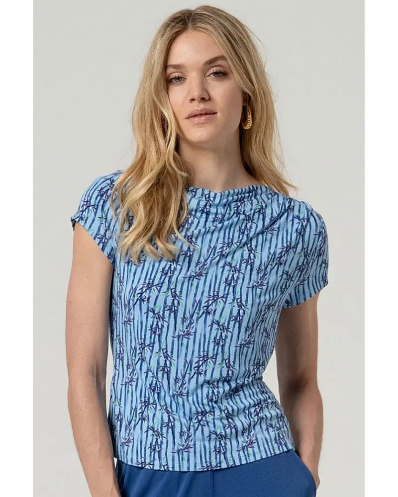 Camiseta Estampada Escote Drapeado Surkana Esenziashopping Zaragoza