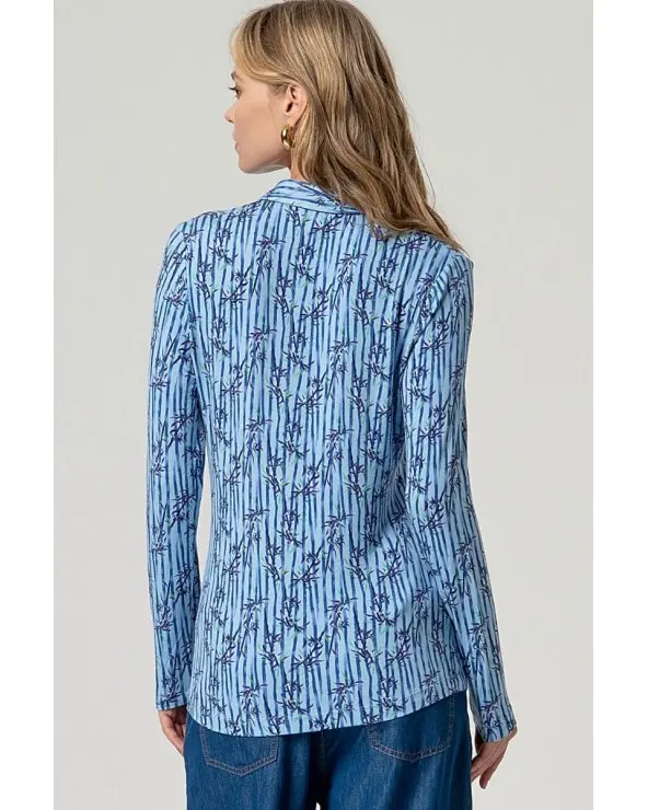 Camisa Estampada Azul Surkana espalda Esenziashopping Zaragoza