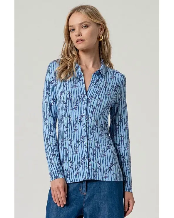 Camisa Estampada Azul Surkana Esenziashopping Zaragoza