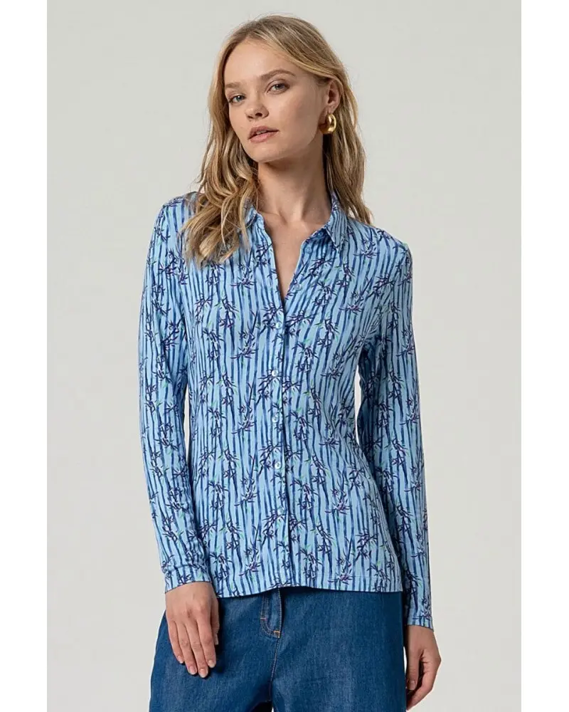 Camisa Estampada Azul Surkana Esenziashopping Zaragoza