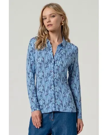 Camisa Estampada Azul Surkana Esenziashopping Zaragoza