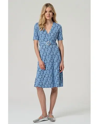 Vestido Cruzado Cinturón Azul Surkana Esenziashopping Zaragoza