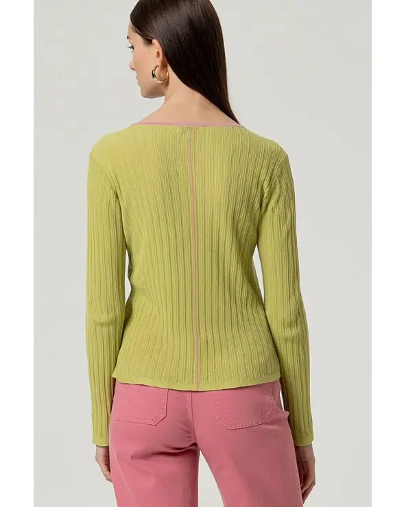 Jersey Escote Barco Oliva Claro Surkana espalda Esenziashopping Zaragoza