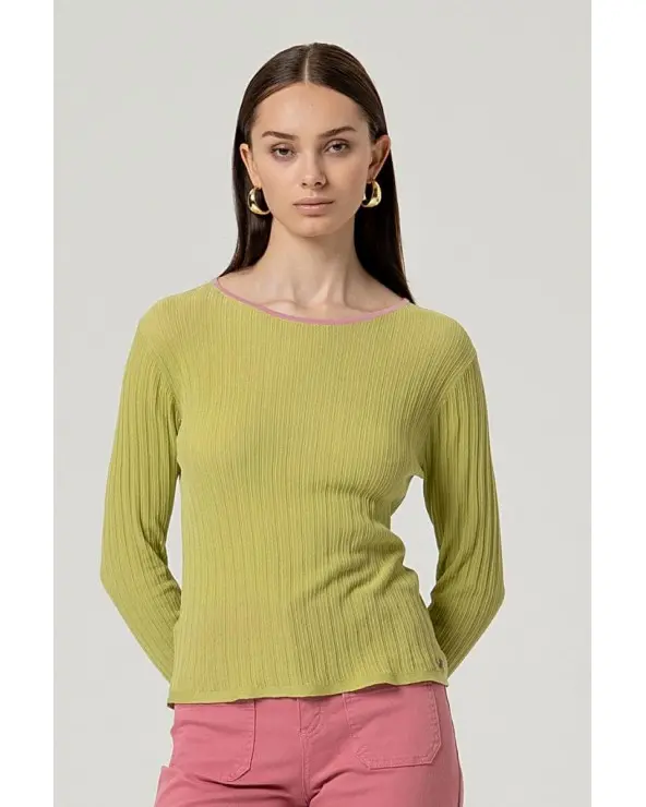 Jersey Escote Barco Oliva Claro Surkana Esenziashopping Zaragoza