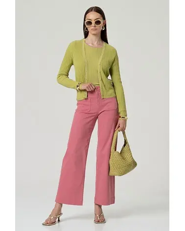 Jersey Escote Barco Oliva Claro Surkana total look Esenziashopping Zaragoza