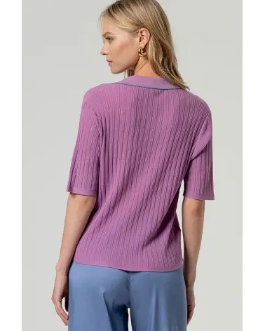 Jersey Punto Canalé Malva Surkana espalda Esenziashopping Zaragoza