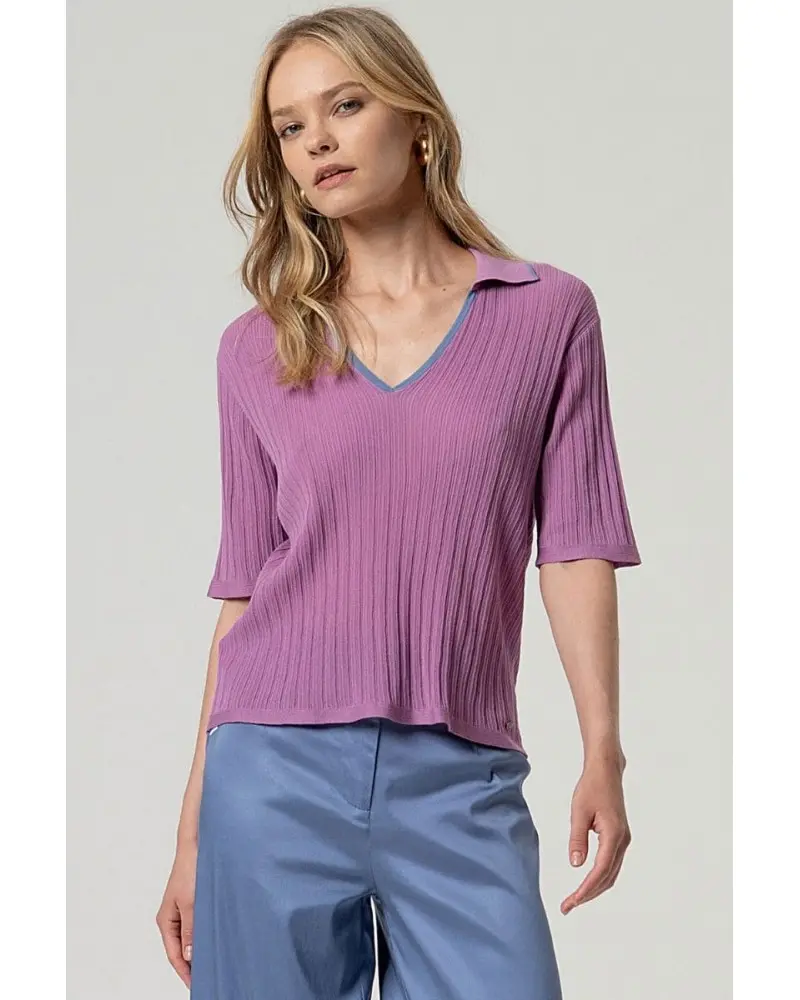 Jersey Punto Canalé Malva Surkana Esenziashopping Zaragoza