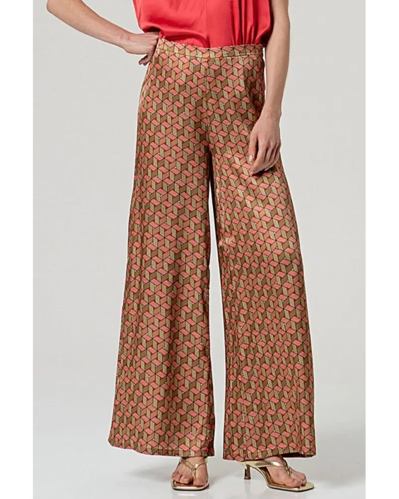 Pantalón Palazzo Estampado Geométrico Surkana Esenziashopping Zaragoza