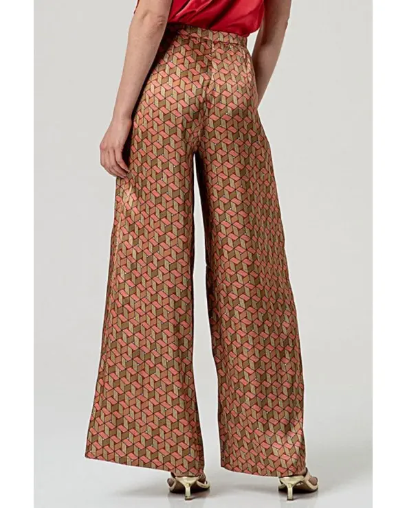 Pantalón Palazzo Estampado Geométrico Surkana espalda Esenziashopping Zaragoza