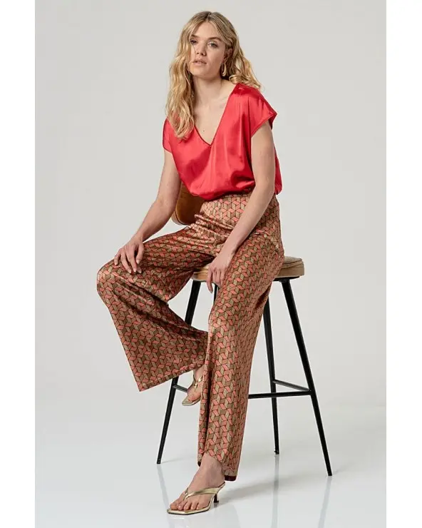 Pantalón Palazzo Estampado Geométrico Surkana total look Esenziashopping Zaragoza