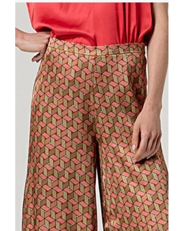 Pantalón Palazzo Estampado Geométrico Surkana detalle Esenziashopping Zaragoza