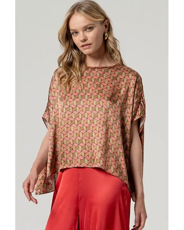 Blusa Capa Estampado Geométrico Surkana Esenziashopping Zaragoza