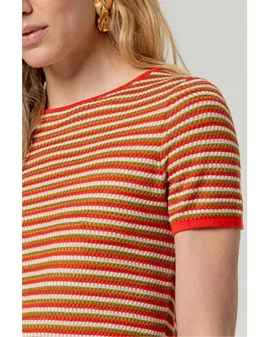 Jersey Rayas Rojo Surkana detalle Esenziashopping Zaragoza