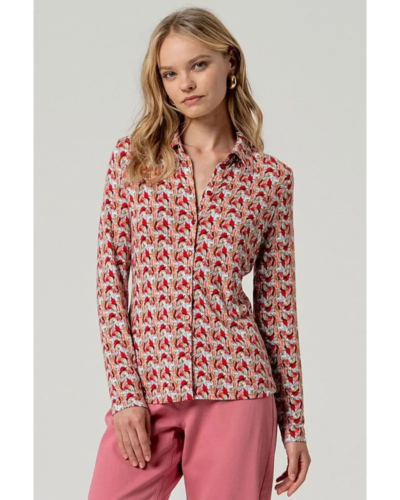 Camisa Estampada Rosa Surkana Esenziashopping Zaragoza