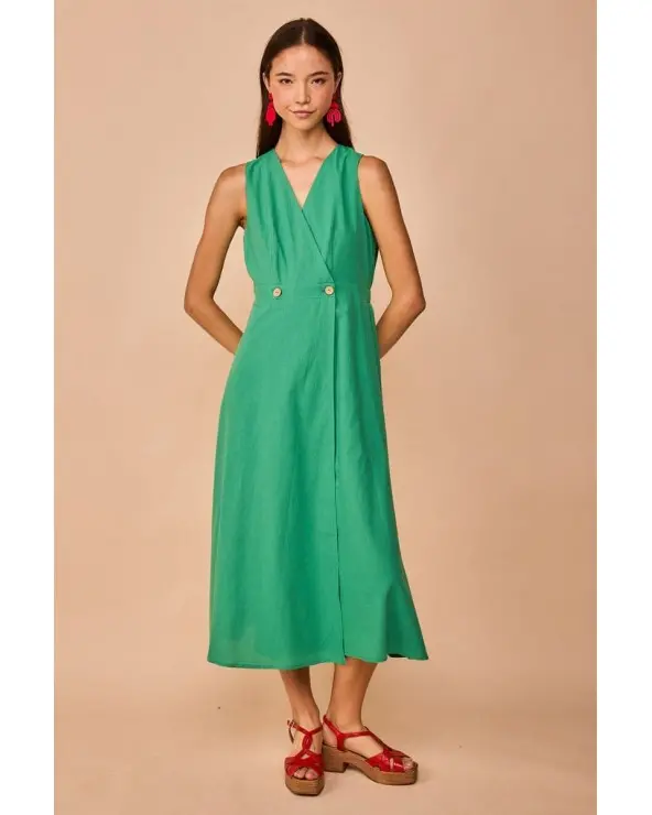 Vestido Largo Cudillero Verde Smile Esenziashopping Zaragoza