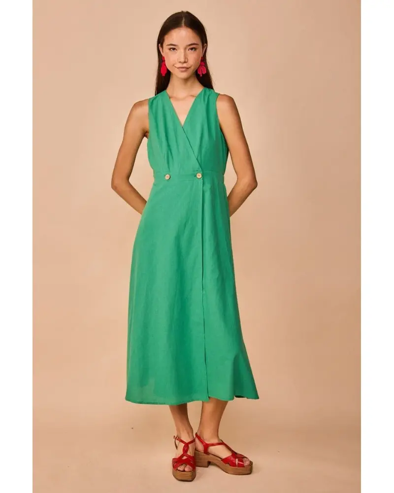 Vestido Largo Cudillero Verde Smile Esenziashopping Zaragoza