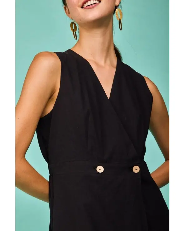 Vestido Largo Cudillero Negro Smile detalle Esenziashopping Zaragoza