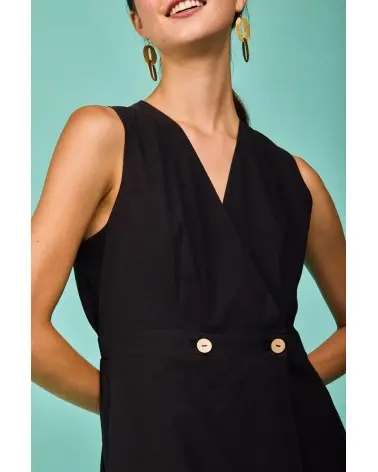 Vestido Largo Cudillero Negro Smile detalle Esenziashopping Zaragoza