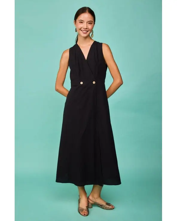 Vestido Largo Cudillero Negro Smile Esenziashopping Zaragoza