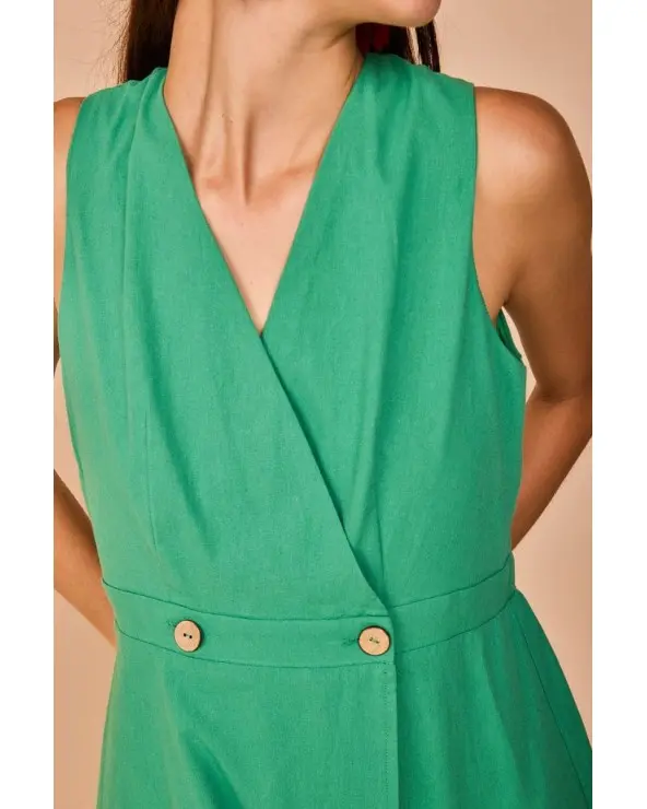 Vestido Largo Cudillero Verde Smile detalle Esenziashopping Zaragoza