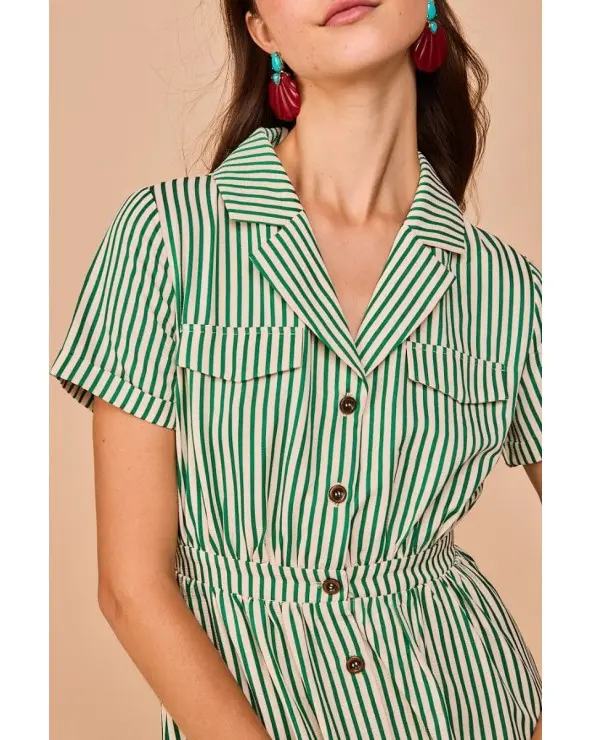 Vestido Largo Toró Verde Smile detalle Esenziashopping Zaragoza