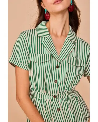 Vestido Largo Toró Verde Smile detalle Esenziashopping Zaragoza