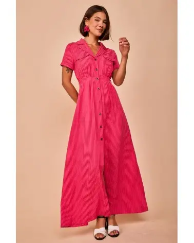 Vestido Largo Toró Fucsia Smile Esenziashopping Zaragoza