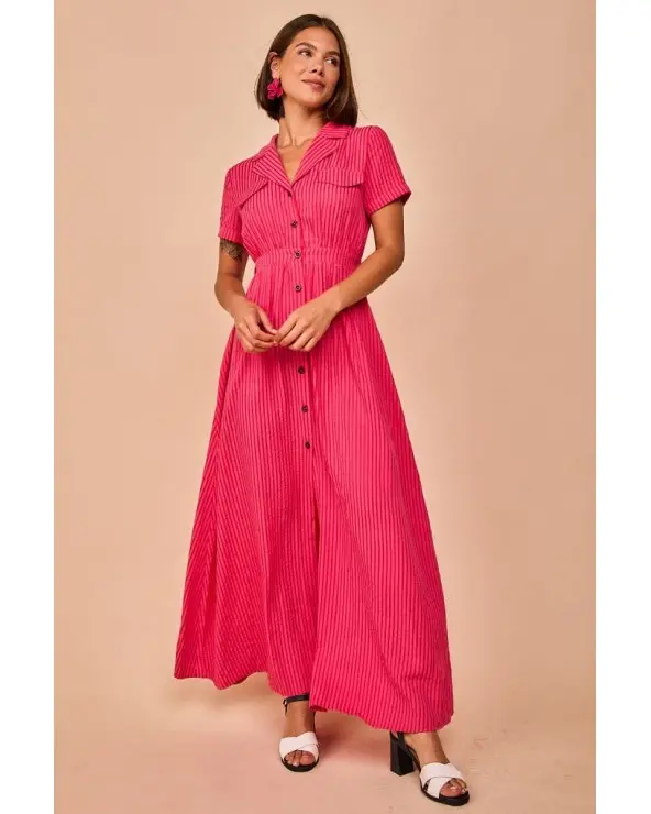 Vestido Largo Toró Fucsia Smile Esenziashopping Zaragoza