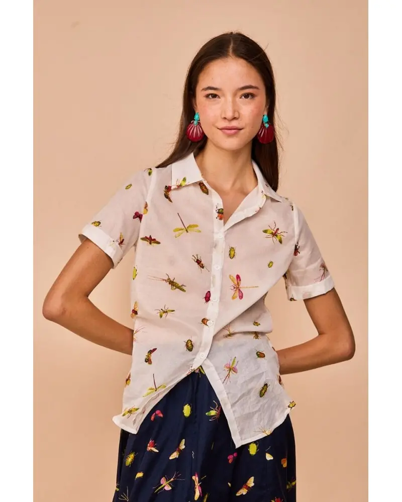 Camisa Somo Insectos Blanca Smile Esenziashopping Zaragoza