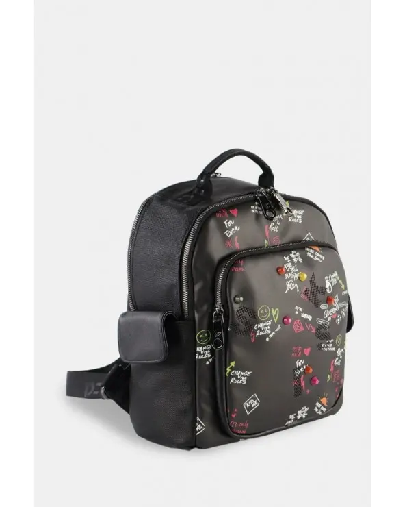 Mochila Estampado Gráfico Negra Pepe Moll Esenziashopping Zaragoza