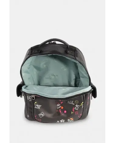 Mochila Estampado Gráfico Negra Pepe Moll interior Esenziashopping Zaragoza