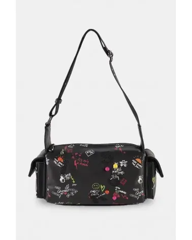 Bolso De Hombro Estampado Gráfico Negro Pepe Moll Esenziashopping Zaragoza