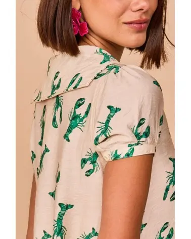 Vestido Corto Candás Verde Smile detalle Esenziashopping Zaragoza