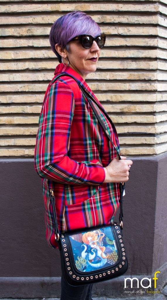 blaser tartan mujer tienda esenzia zaragoza bolso bandolera