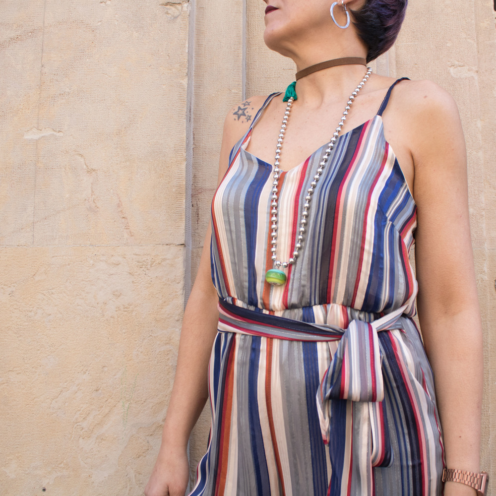 mono a rayas de tirantes mujer