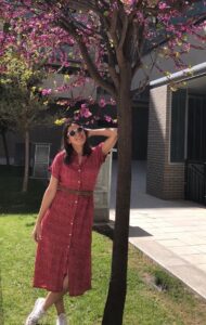 vestido rojo de flores moda online